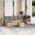 vidaXL Salon de jardin avec coussins 8Pièces mélange beige résine tressée