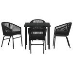 vidaXL Ensemble de salle à manger pour jardin 5 Pièces Noir