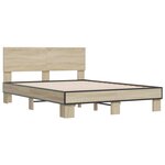 vidaXL Cadre de lit chêne sonoma 140x190 cm bois d'ingénierie et métal