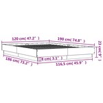 vidaXL Cadre de lit avec LED sans matelas chêne fumé 120x190 cm