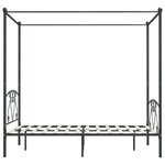 vidaXL Cadre de lit à baldaquin sans matelas gris métal 160x200 cm