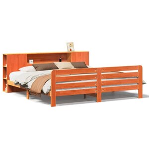 vidaXL Cadre de lit sans matelas cire marron 180x200cm bois pin massif