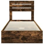 vidaXL Lit de Rangement Chêne fumé 90 x 190 cm Bois d'ingénierie