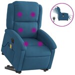 vidaXL Fauteuil inclinable de massage électrique bleu velours