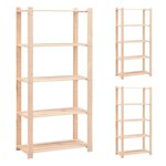 vidaXL Étagères de rangement à 5 niveaux 3 Pièces 80x38x170 cm Pin 250 kg