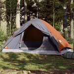 vidaXL Tente de camping à dôme 4 personnes gris et orange imperméable