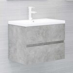 vidaXL Meubles de salle de bain gris béton bois d'ingénierie