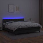 vidaXL Sommier à lattes de lit avec matelas et LED Noir 180x200cm