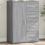 vidaXL Buffet sonoma gris 60x31x84 cm bois d'ingénierie