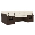 vidaXL Salon de jardin avec coussins 6 Pièces marron résine tressée