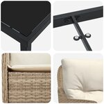 vidaXL Ensemble de salle à manger de jardin 9 pièces avec coussins beige en poly rattan