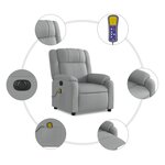 vidaXL Fauteuil de massage inclinable électrique gris clair tissu