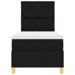 vidaXL Lit à ressorts avec matelas Noir 80 x 200 cm tissu