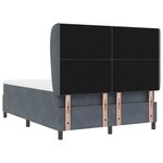 vidaXL Lit à ressorts avec matelas gris foncé 160x200 cm en velours