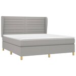 vidaXL Sommier à lattes de lit avec matelas Gris clair 180x200cm Tissu