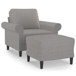 vidaXL Fauteuil avec repose-pied Gris clair 60 cm Tissu