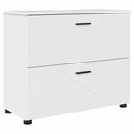 vidaXL Ensemble de mobilier de salle de bain 2 Pièces Blanc brillant