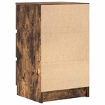 vidaXL Table de chevet avec 3 tiroirs chêne fumé 39x35x65 cm