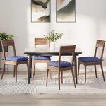 vidaXL Coussins de siège 2 Pièces Bleu denim 40 x 40 x 6 cm tissu