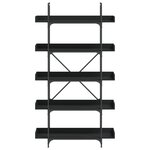 vidaXL Bibliothèque 5 niveaux noir 100x33x180 5 cm bois d'ingénierie