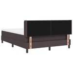 vidaXL Lit à ressorts avec matelas Marron foncé 190 x 140 cm Polyester