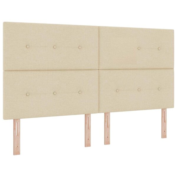 vidaXL Tête de lit LED avec bandes LED Crème 180 cm tissu