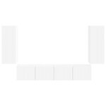 vidaXL Ensemble de meuble TV mural 4 Pièces Blanc Bois d'ingénierie
