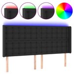 vidaXL Tête de lit à LED Noir 163x16x118/128 cm Similicuir