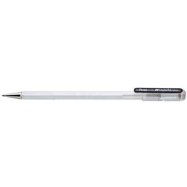 stylo roller à encre gel Hybrid K108  blanc x 12 PENTEL