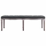vidaXL Banc Lin Bois solide 150x40x48 cm Gris foncé