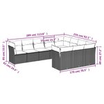 vidaXL Salon de jardin avec coussins 10 Pièces beige résine tressée