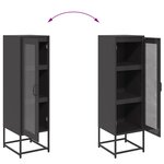 vidaXL Buffet haut noir 36x39x123 cm acier laminé à froid