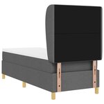 vidaXL Lit à ressorts avec matelas Gris foncé 200 x 80 cm tissu