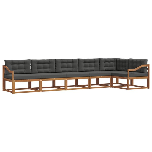 vidaXL Ensemble de canapés d'extérieur 6 pc Naturel et Anthracite