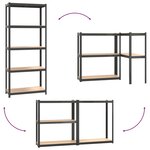vidaXL Étagères à 5 niveaux 4Pièces Anthracite Acier et bois d'ingénierie