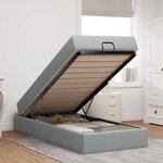 vidaXL Cadre de lit avec matelas Gris clair 100 x 200 cm tissu