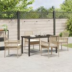 vidaXL Ensemble de jardin 5 pièces avec coussins en rattan beige