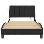 vidaXL Cadre de lit avec LED sans matelas Hanko noir 100x200 cm velours