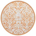 vidaXL Tapis d'extérieur orange et blanc Ø120 cm PP
