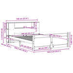 vidaXL Lit bibliothèque sans matelas blanc 140x190 cm bois pin massif