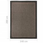 vidaXL Tapis à tissage plat d'extérieur 140x200 cm Marron foncé