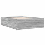 vidaXL Cadre de lit sonoma gris 135x190 cm bois d'ingénierie