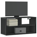 vidaXL Meuble TV noir 80x31x39 5 cm bois d'ingénierie et métal