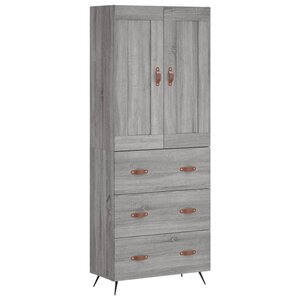 vidaXL Buffet haut Sonoma gris 69 5x34x180 cm Bois d'ingénierie