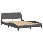 vidaXL Lit Viana avec matelas gris 140x200 cm similicuir