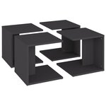 vidaXL Tables basses 4 Pièces gris 33x33x33 cm bois d'ingénierie