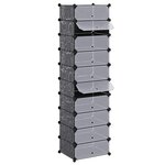 vidaXL Armoire à chaussures avec 10 compartiments Noir