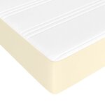 vidaXL Matelas de lit à ressorts ensachés fermeté moyenne Crème 90x200x20cm Similicuir