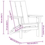 vidaXL Chaise Adirondack Pliante Bleu Marine 74 5x80 5x90 cm HDPE