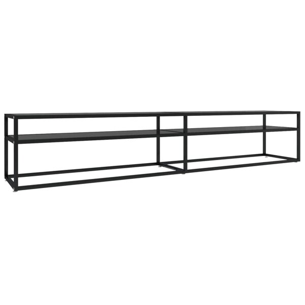 vidaXL Meuble TV noir 220x40x40 5 cm verre trempé